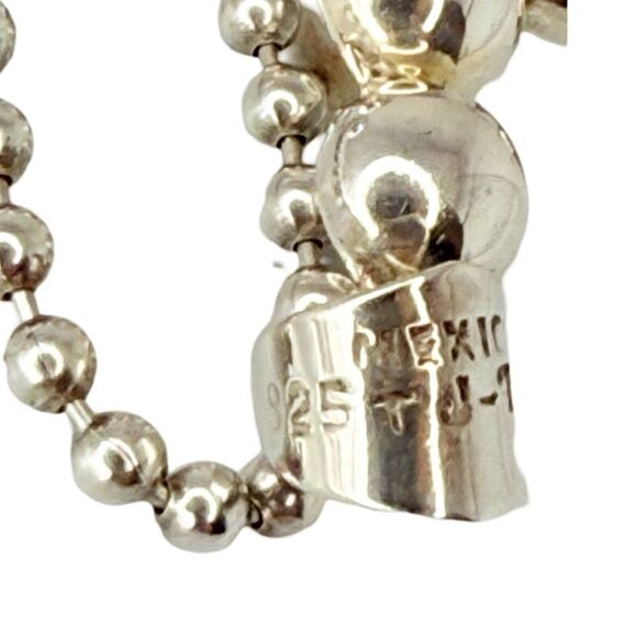 Taxco Mexico Cross Pendant Necklace 16" 925 Sterling Silver Christian Ball - Picture 11 of 13